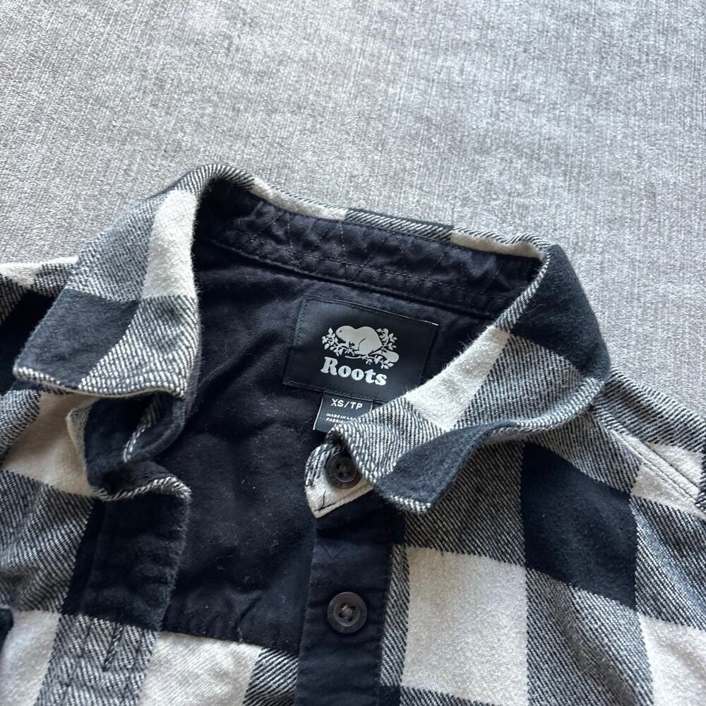 Roots Black White Flannel Shirt Jacket - Picture 2 of 5